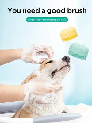 Soft Silicone Dog Bath Brush - Grooming & Cleaning Tool