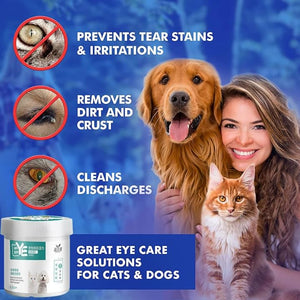 Eye Wipes for Tear Stains - 1 Pack for Dogs & Cats